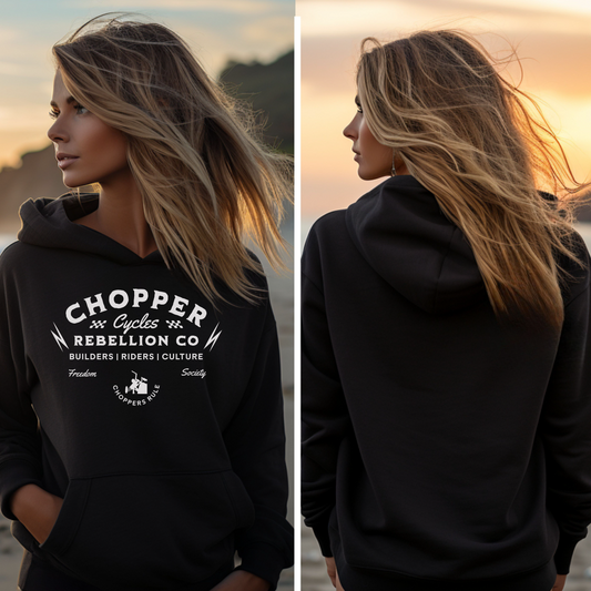 Chopper Rebellion Co. Cycles - Freedom Society W BLK Hoodies