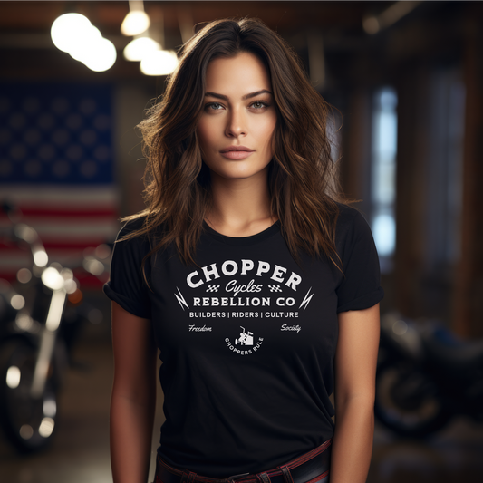 Chopper Rebellion Co. Cycles - Freedom Society W BLK TEE