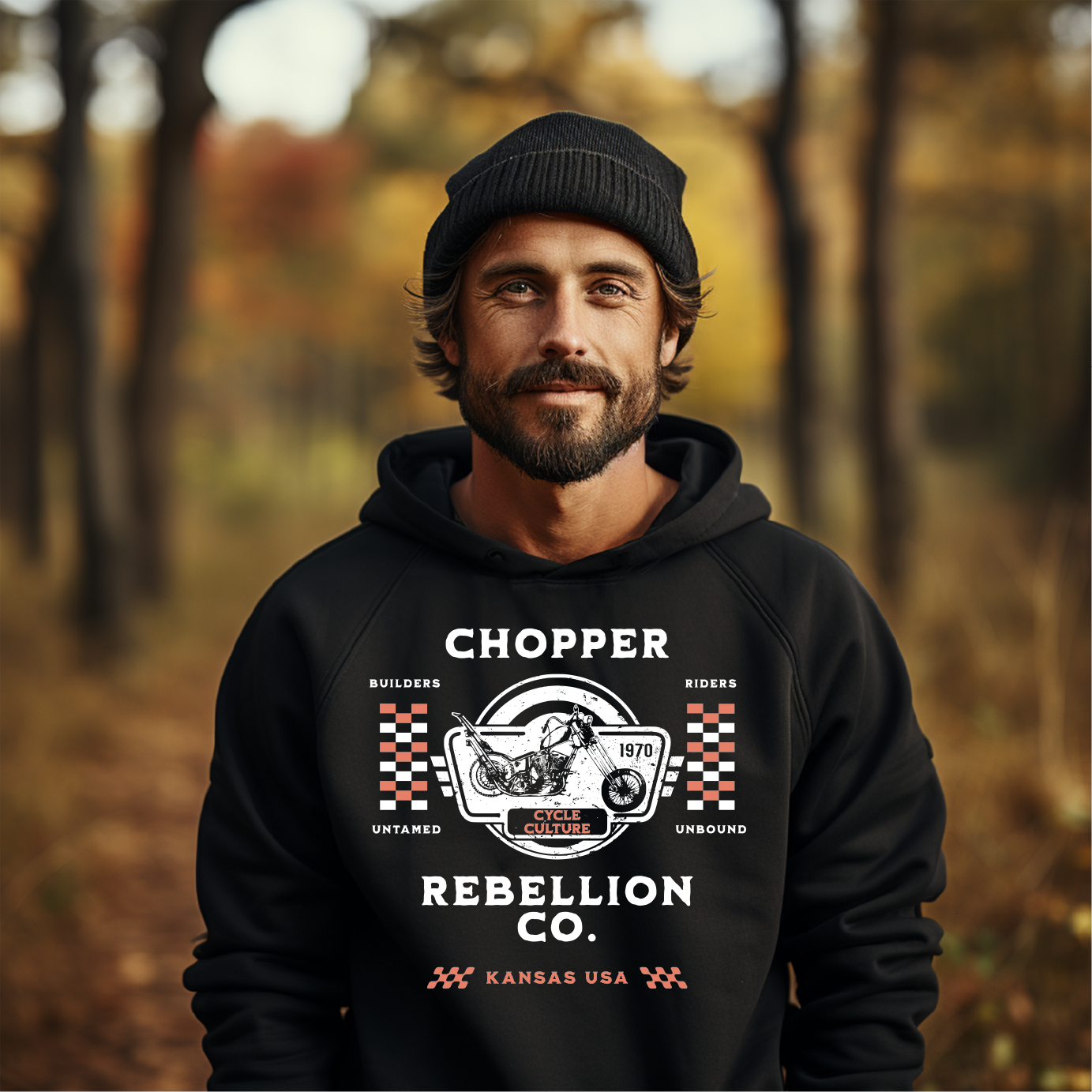 Chopper Rebellion Co. Represents Builders - Riders - Culture M BLK Hoodie