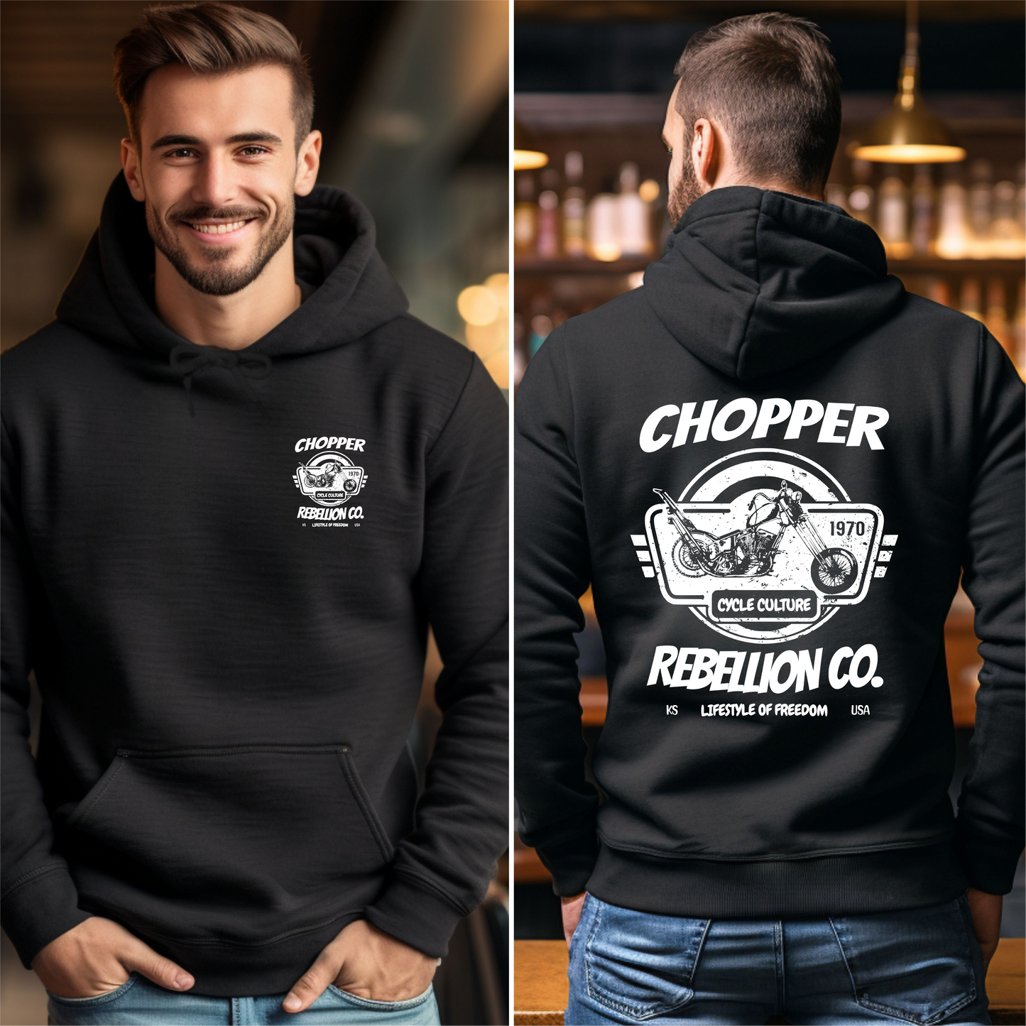 Chopper Rebellion Co. Lifestyle of Freedom M BLK Hoodie B/F