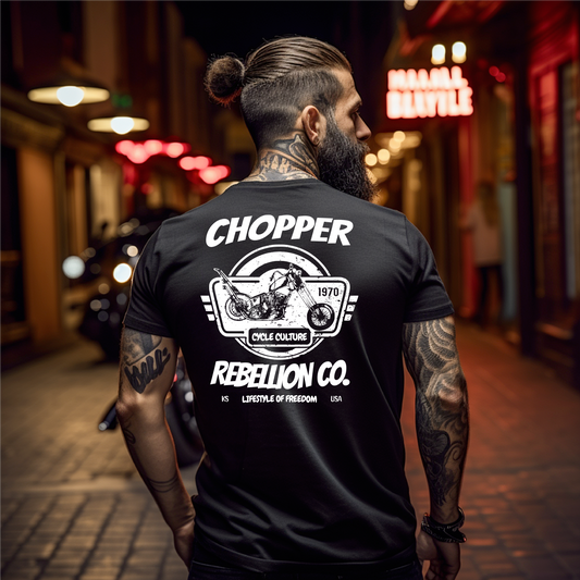 Chopper Rebellion Co. Lifestyle of Freedom M BLK TEE B/F