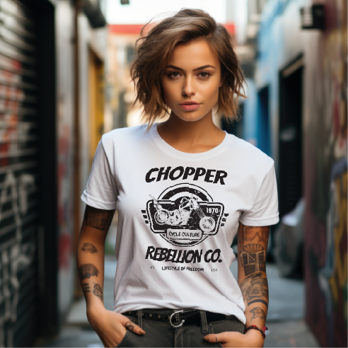 Chopper Rebellion Co. Lifestyle of Freedom W WH TEE