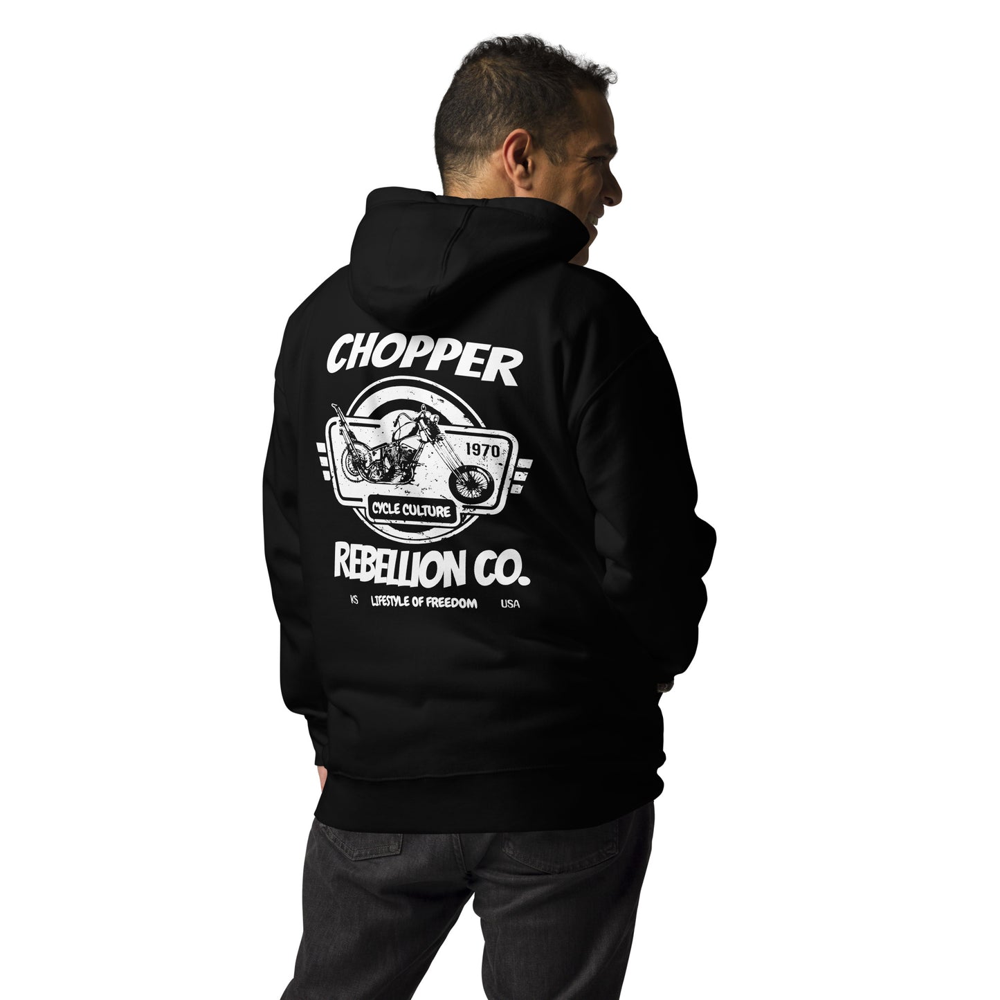 Chopper Rebellion Co. Lifestyle of Freedom M BLK Hoodie B/F