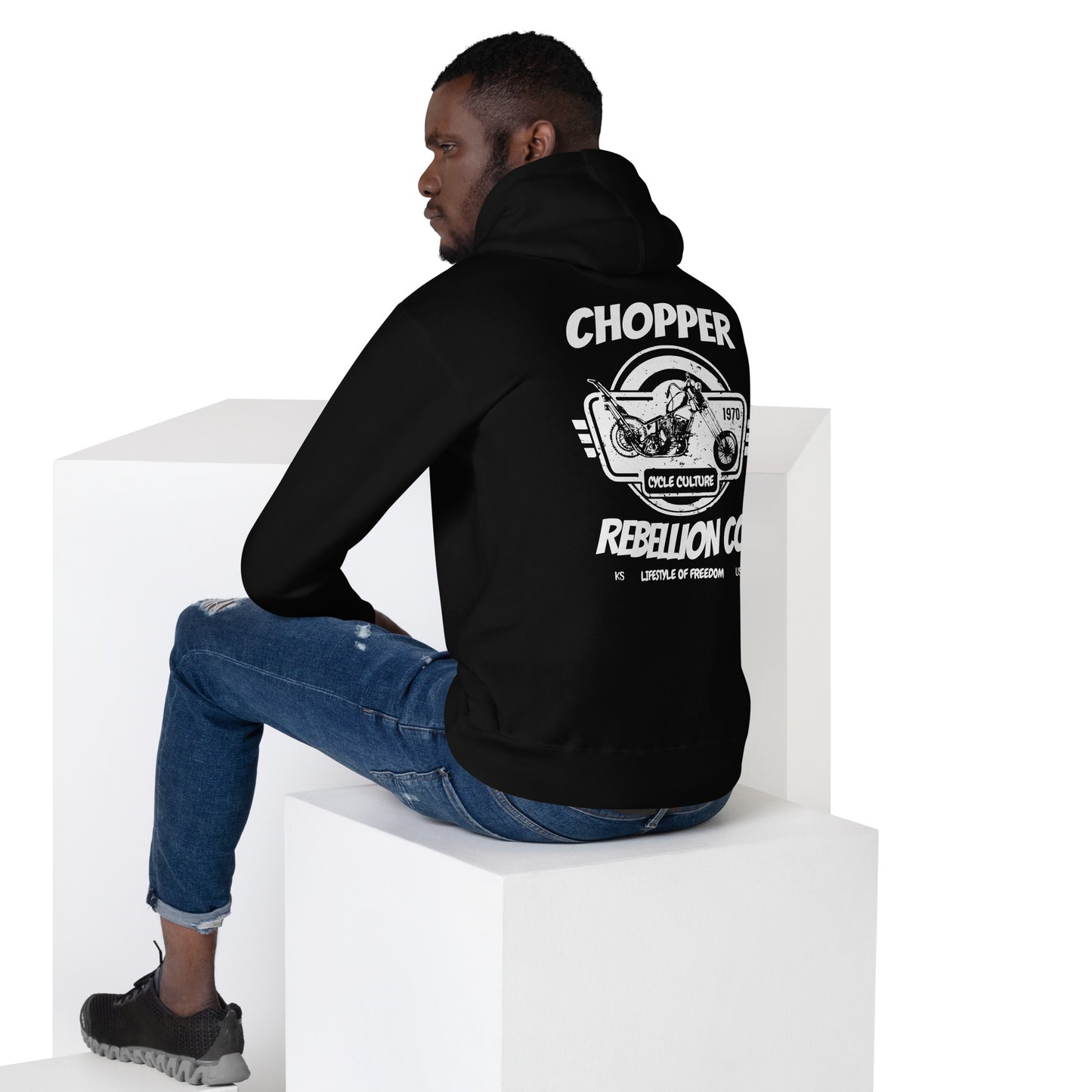 Chopper Rebellion Co. Lifestyle of Freedom M BLK Hoodie B/F