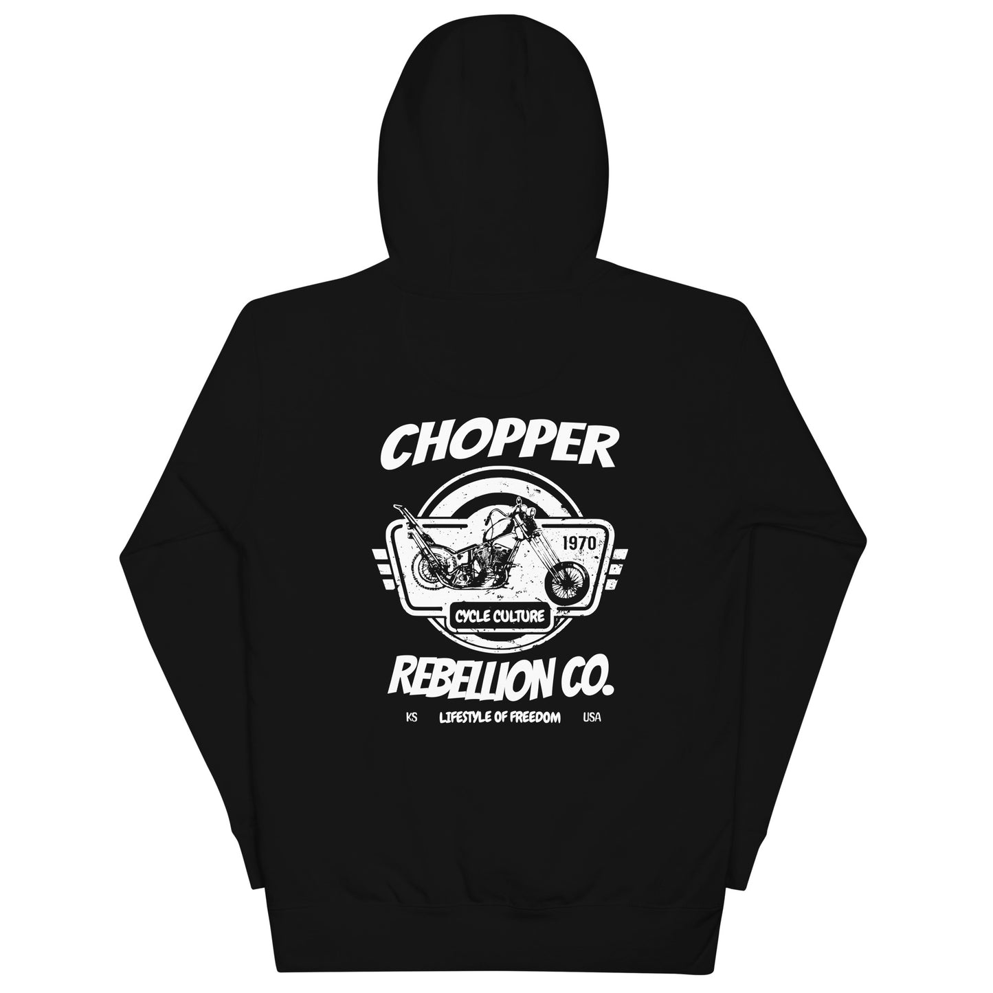 Chopper Rebellion Co. Lifestyle of Freedom W BLK Hoodie B/F