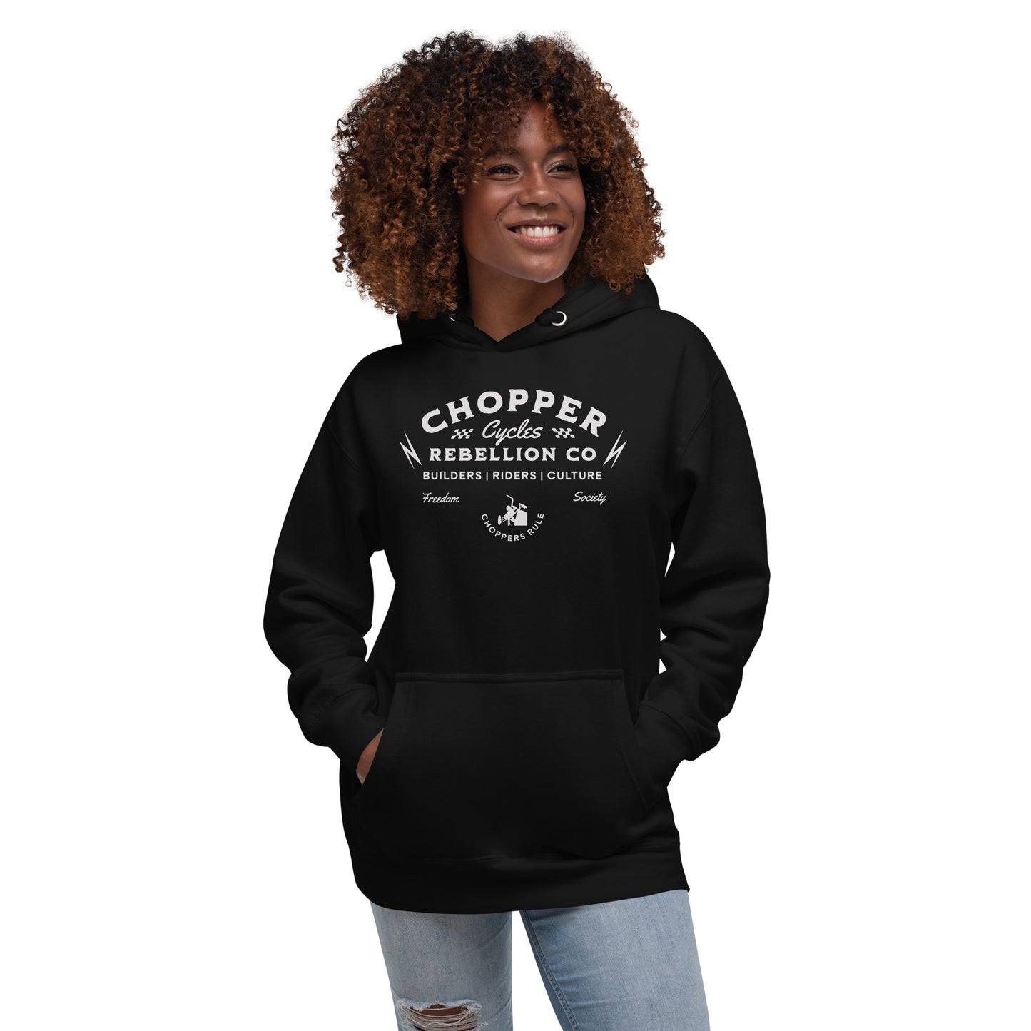 Chopper Rebellion Co. Cycles - Freedom Society W BLK Hoodies