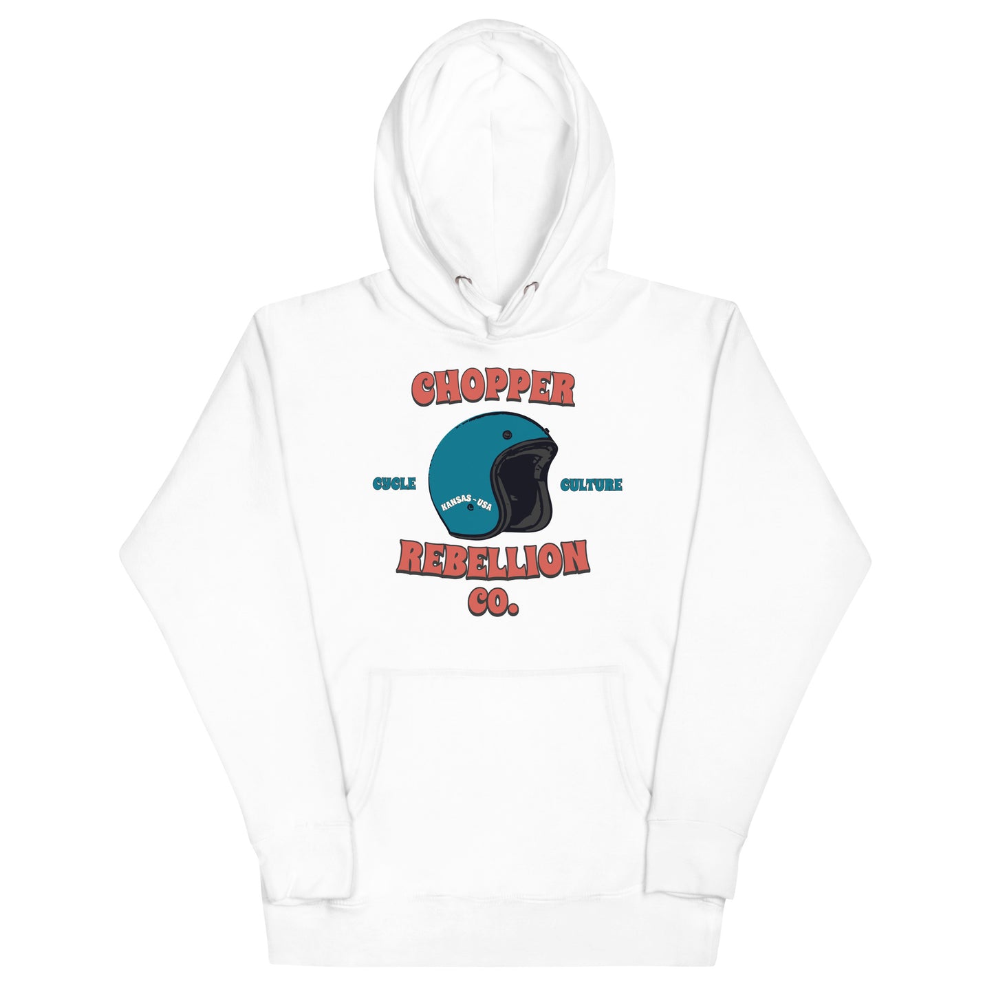 Chopper Rebellion Co. Helmet Cycle Culture Retro W WH Hoodie