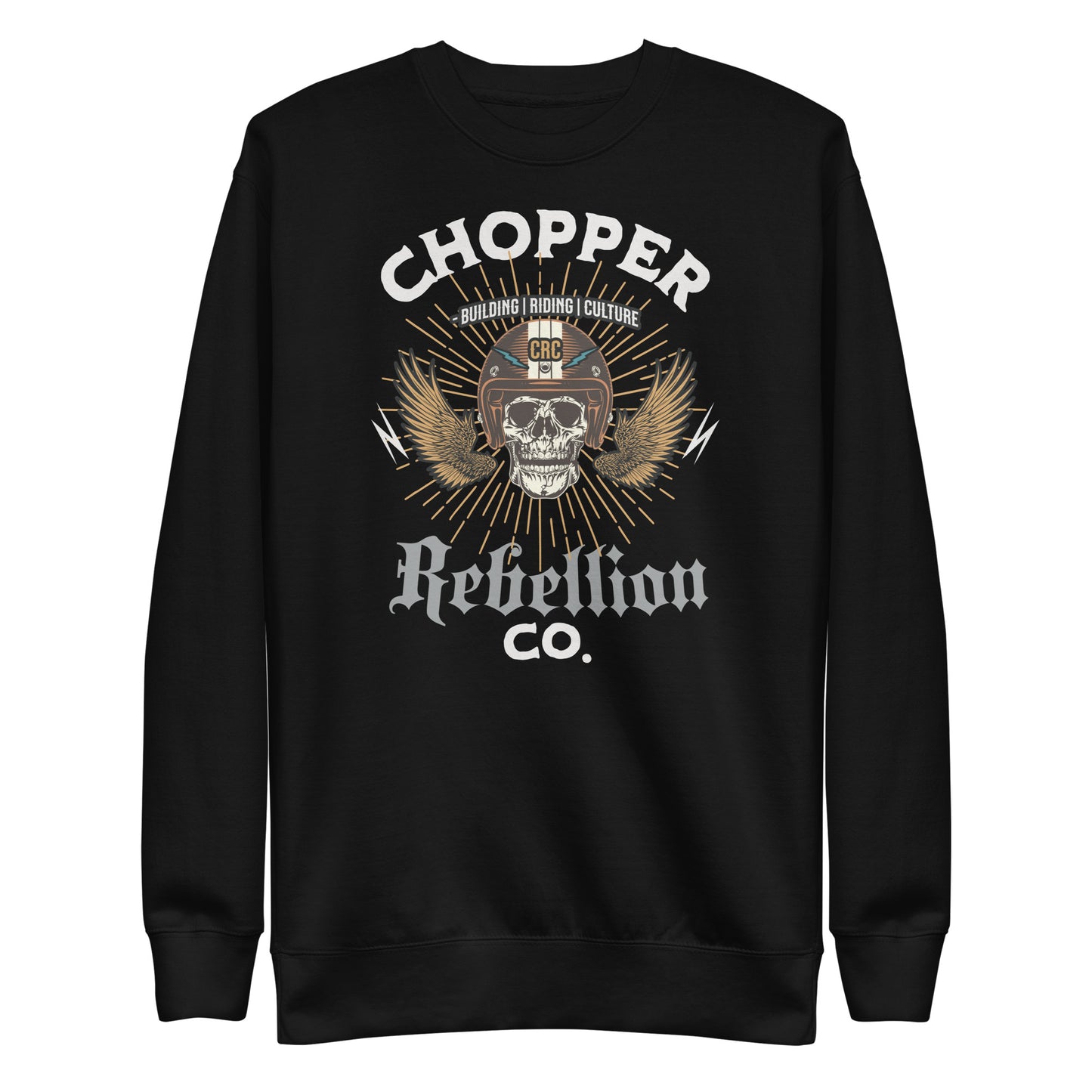 Chopper Rebellion Co. Skull Helmet M BLK Sweatshirt