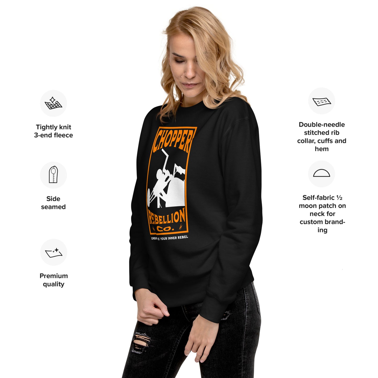 Chopper Rebellion Co - Embrace Your Rebel W Blk Sweatshirt