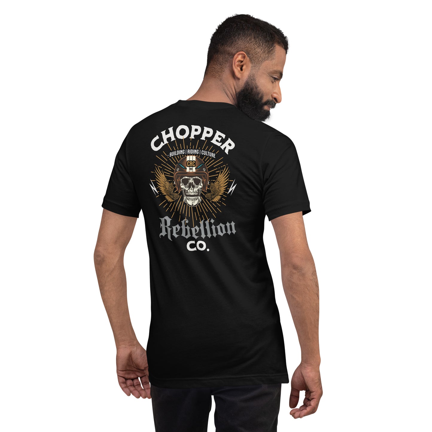 Chopper Rebellion Co. Skull Helmet M BLK Tee