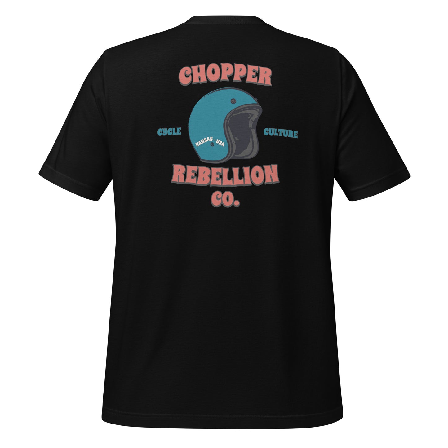 Chopper Rebellion Co. Helmet Cycle Culture Retro M BLK TEE B/F