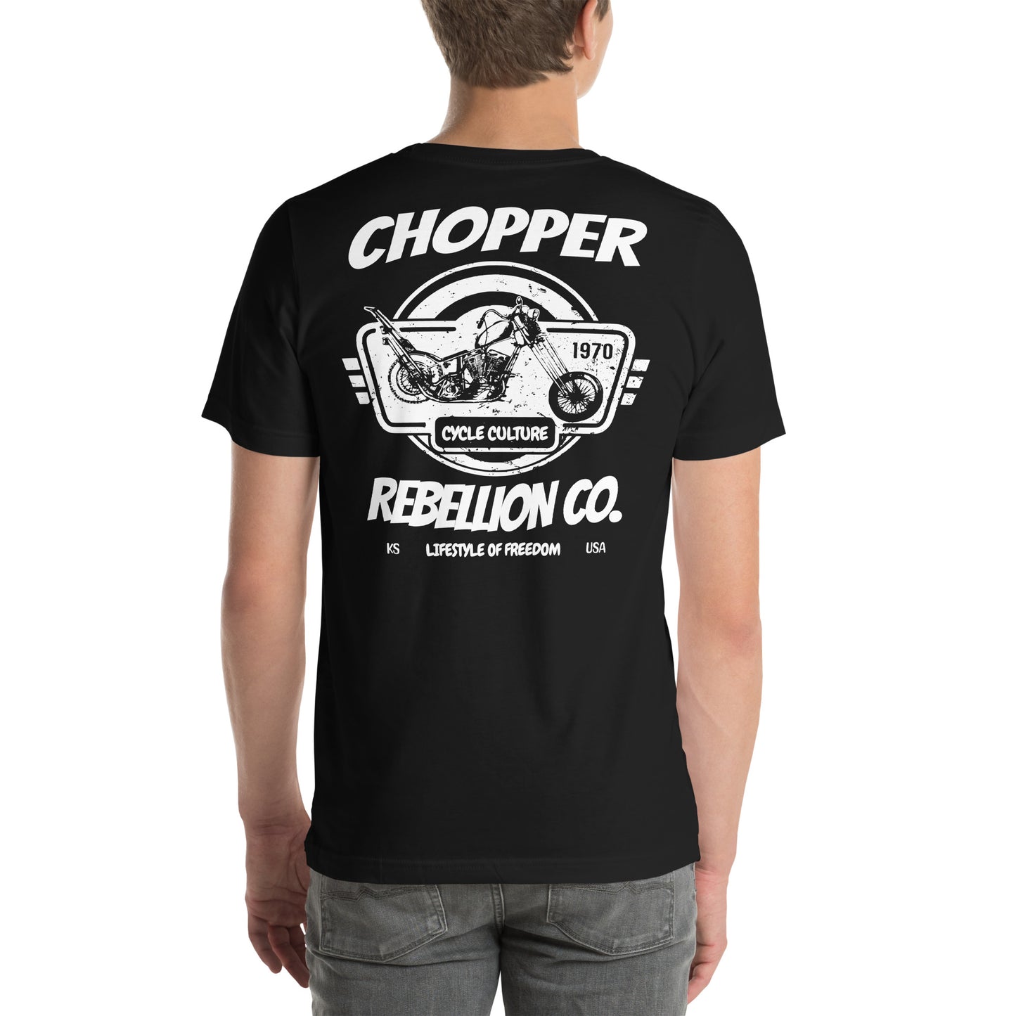 Chopper Rebellion Co. Lifestyle of Freedom M BLK TEE B/F