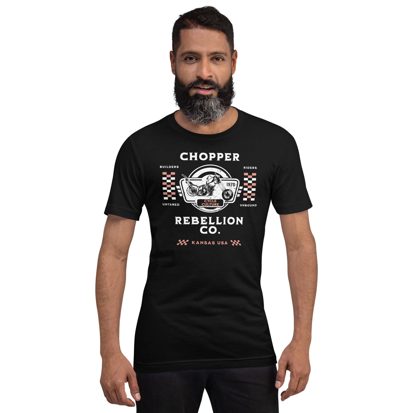 Chopper Rebellion Co. Represents Builders, Riders, Cycle Culture M BLK Tee