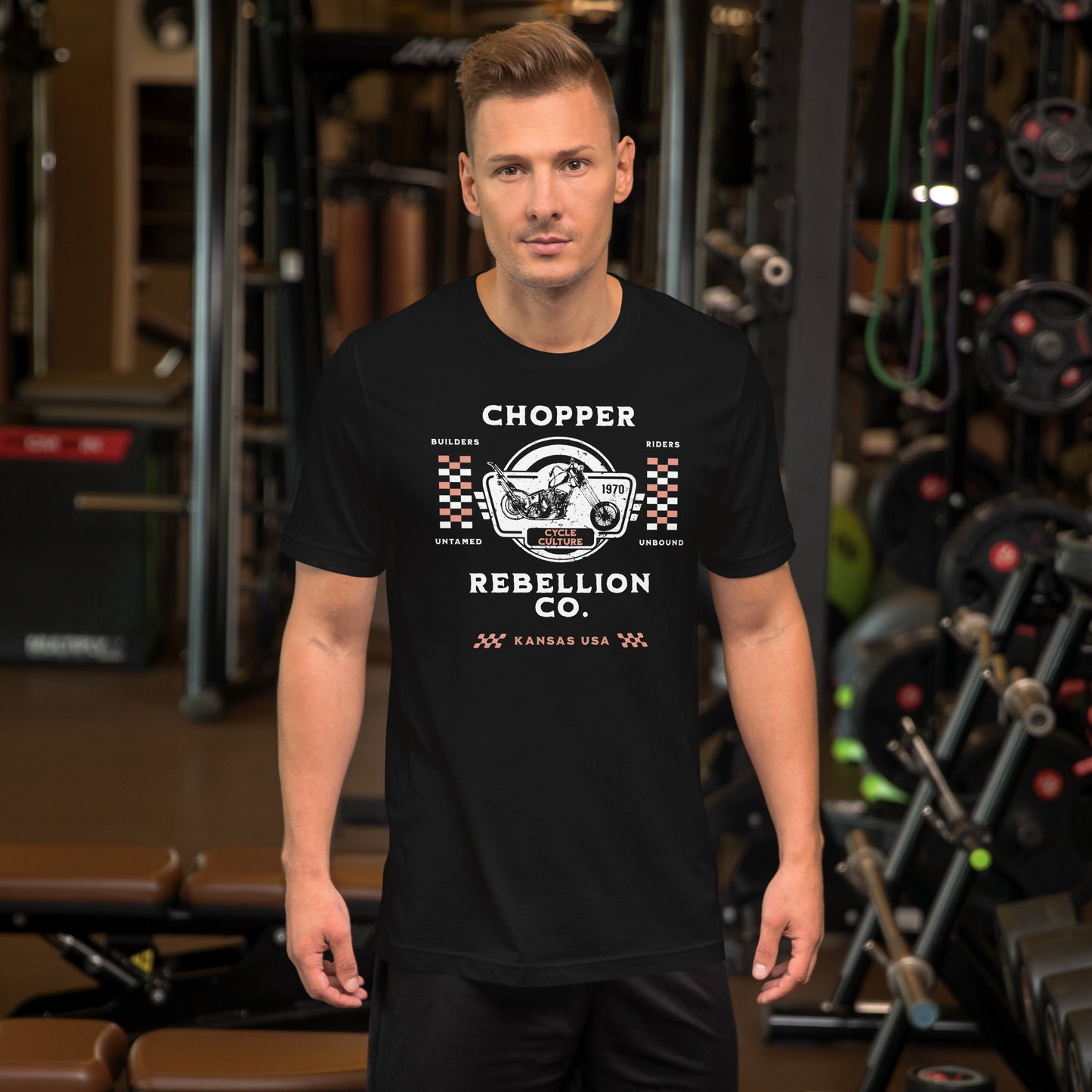 Chopper Rebellion Co. Represents Builders, Riders, Cycle Culture M BLK Tee