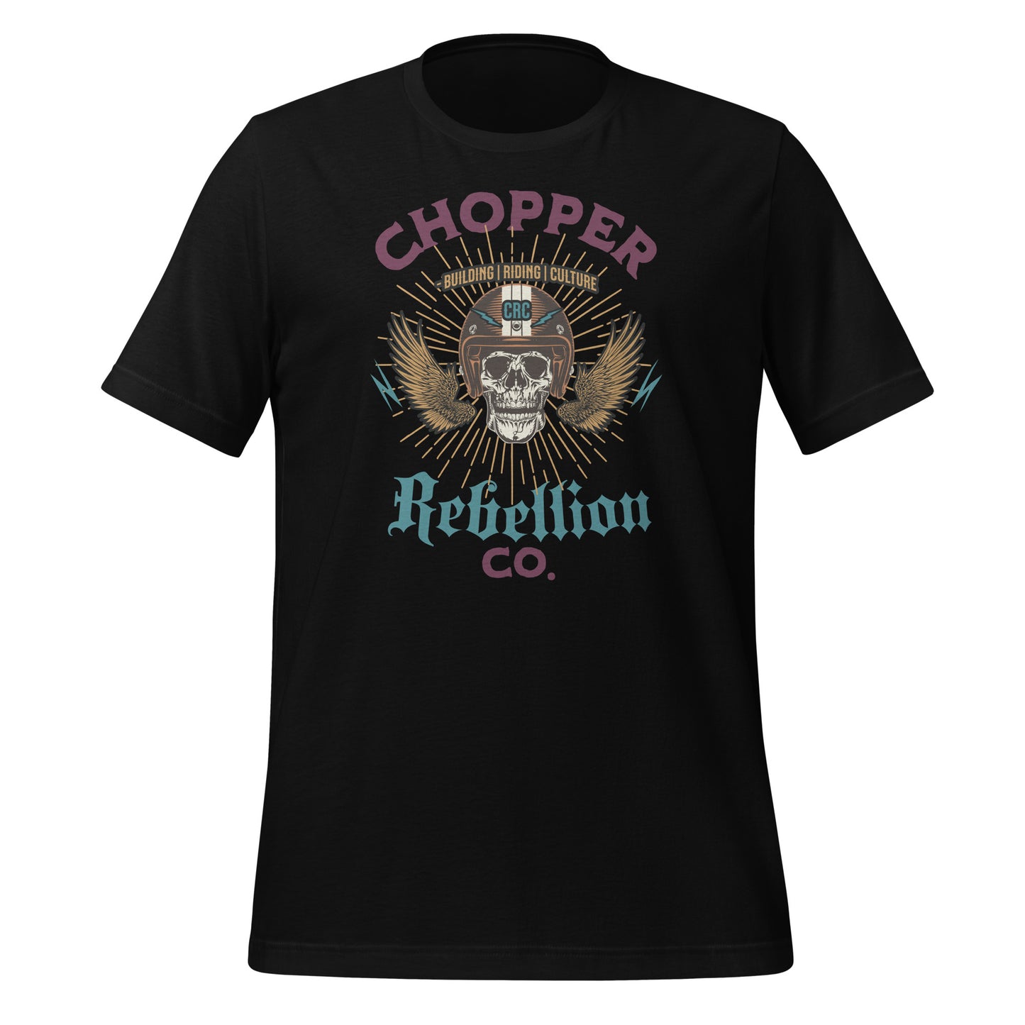 Chopper Rebellion Co. Skull & Wings v1 W BLK Tee