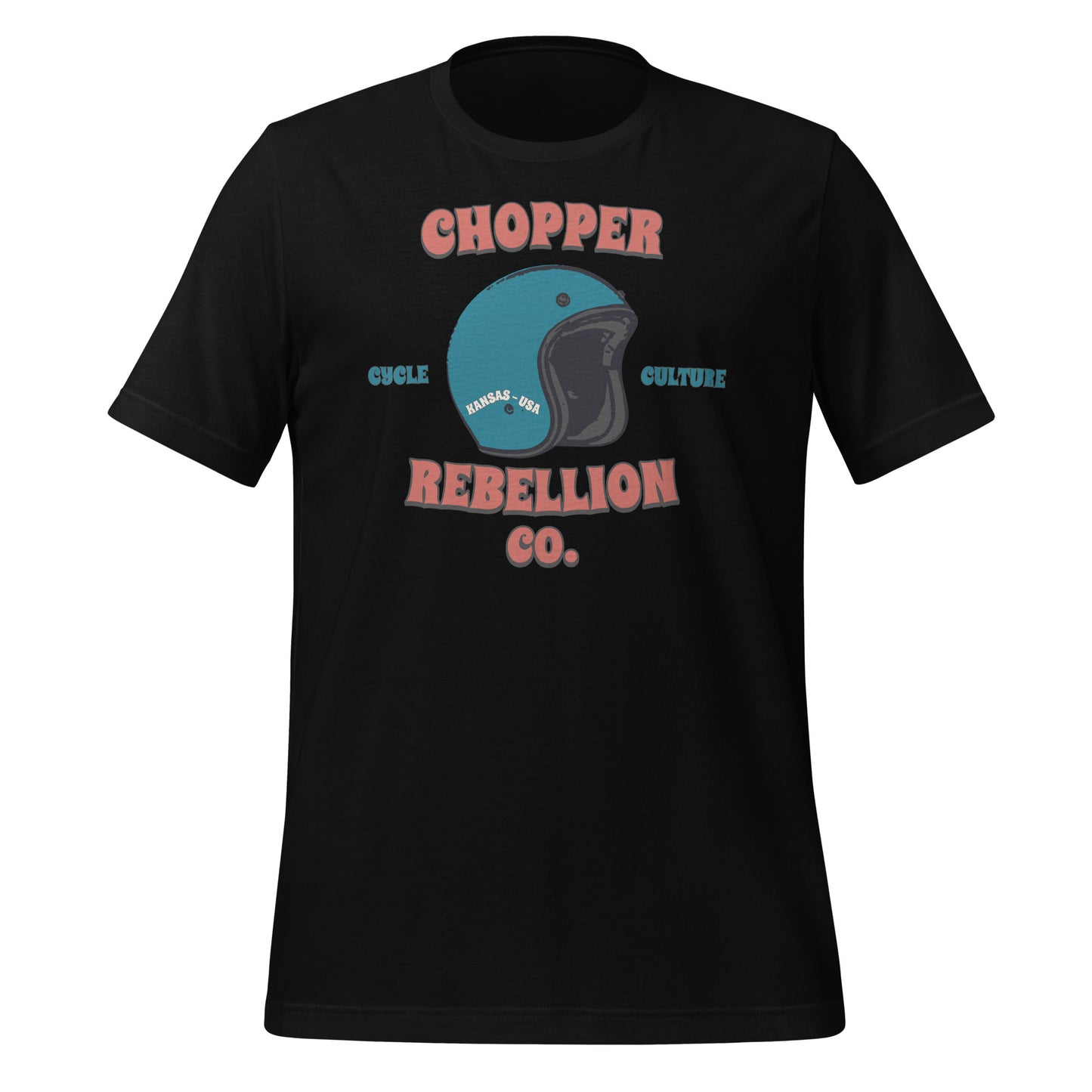 Chopper Rebellion Co. Helmet Cycle Culture Retro M BLK TEE