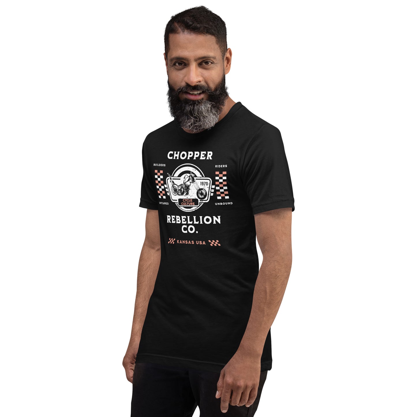 Chopper Rebellion Co. Represents Builders, Riders, Cycle Culture M BLK Tee